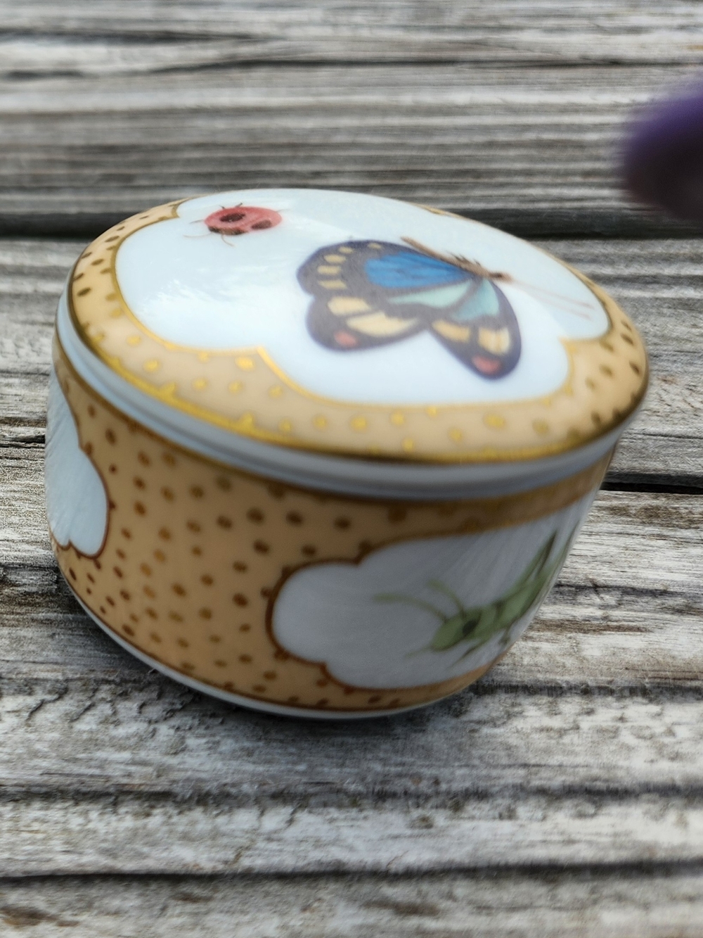Tiffany & Co. Small Blue Butterfly and Pink bugs Porcline Trinket Box - Picture 4 of 6